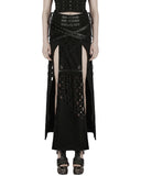 Punk Rave Womens Apocalyptic Punk Spliced Broken Knit Detachable Skirt