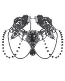 Dark In Love Womens Vintage Gothic Lace Chained & Beaded Choker Necklace