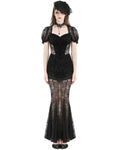 Dark In Love Long Elegant Gothic Sexy Burlesque Sheer Lace Mermaid Dress