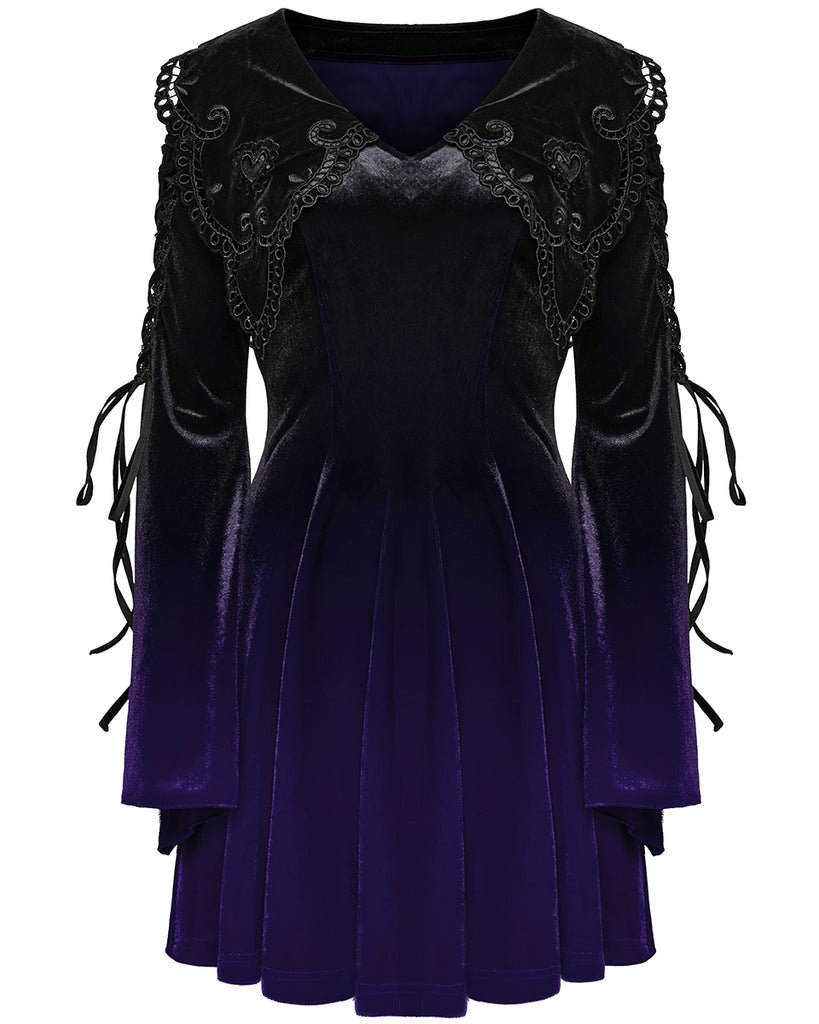 Punk Rave Womens Gothic Velvet Mini Dress With Oversize Embellished Co Violent Delights Punk Rave Womens Gothic Velvet Mini Dress With Oversize Embellished Co Violent Delights