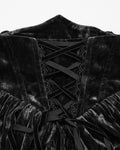 Punk Rave Daily Life Womens Long Gothic Velvet Applique Maxi Skirt - Black
