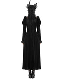 Dark In Love Womens Regency Gothic Velvet & Ruffled Lace Hi-Low Dress