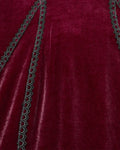 Punk Rave Daily Life Womens Long Gothic Velvet Applique Maxi Dress - Red