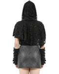 Dark In Love Womens Shredded Apocalyptic Punk Hooded Capelet Shrug