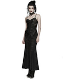 Punk Rave Womens Long Elegant Gothic Lace Inset Applique Maxi Dress