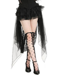 Dark In Love Gothic Burlesque Lace Structured Bustle Lift Skirt