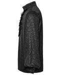 Punk Rave Mens Gothic Embossed Print Lace-Up Pirate Shirt - Black