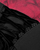 Dark In Love Gothic Crucifix Punk Cobweb Mini Dress - Black & Red