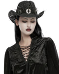 Punk Rave Womens Apocalyptic Punk Studded Crochet Stetson Cowboy Hat