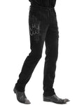 Devil Fashion Mens Gothic Vampire Chained Crucifix Chenille Dress Pants