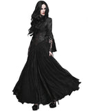 Eva Lady Long Gothic Jacquard & Lace Dress Jacket - Black & Red