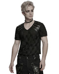 Punk Rave Mens Apocalyptic Gothic Shredded & Studded Broken Knit T Shirt Top