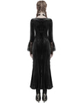 Punk Rave Daily Life Womens Long Gothic Velvet Applique Maxi Dress - Black