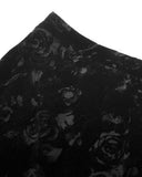 Dark In Love Dark Corporate Gothic Rose Velvet & Lace Pencil Skirt
