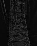 Punk Rave Womens Long Gothic Off Shoulder Maxi Dress With Devore Velvet Contrasts