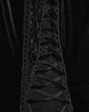 Punk Rave Womens Long Gothic Off Shoulder Maxi Dress With Devore Velvet Contrasts