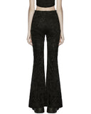 Punk Rave Daily Life Womens Apocalyptic Gothic Shredded Jacquard & Lace Flared Leggings