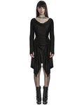 Punk Rave Daily Life Apocalyptic Gothic Broken Knit Ruching Dress