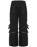 Punk Rave Mens Gothic Punk Wide Leg Mesh Panelled Pants - Black