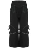 Punk Rave Mens Gothic Punk Wide Leg Mesh Panelled Pants - Black