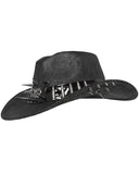 Devil Fashion Mens Post Apocalyptic Gothic Bullet Fedora Hat - Black