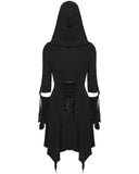 Punk Rave Womens Apocalyptic Gothic Hooded Mini Dress