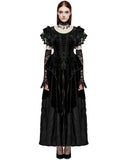 Punk Rave Womens Dark Regency Gothic Velvet Wedding Dress & Lace Opera Gloves