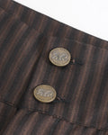 Devil Fashion Mens Tennyson Striped Steampunk Lacing Dress Pants - Brown