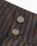 Devil Fashion Mens Tennyson Striped Steampunk Lacing Dress Pants - Brown