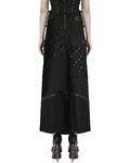 Punk Rave Womens Apocalyptic Punk Spliced Broken Knit Detachable Skirt