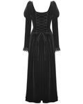 Dark In Love Womens Regency Gothic Velvet & Ruffled Lace Hi-Low Dress