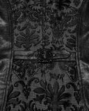 Punk Rave Mens Gothic Aristocrat Houndstooth Damask Waistcoat Vest - Black & White