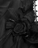 Dark In Love Womens Gothic Crucifix & Rose Blouse Top