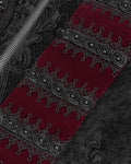 Devil Fashion Mens Gothic Aristocrat Paisley Velvet Coat - Black & Red