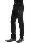 Devil Fashion Mens Gothic Vampire Chained Crucifix Chenille Dress Pants