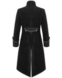 Devil Fashion Mens Eldermyst Long Gothic Overcoat - Black Chenille