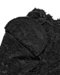 Punk Rave Womens Elegant Floral Lace V-Neck Top - Black