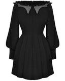 Dark In Love Gothic Lolita Doll Bat Wing Dress - Black & Grey Stripe
