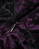 Dark In Love Womens Dark Gothic Lolita Velvet & Lace Mini Dress - Black & Purple