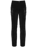 Devil Fashion Mens Gothic Vampire Chained Crucifix Chenille Dress Pants