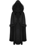 Dark In Love Womens Gothic Lolita Faux Fur Trim Hooded Cloak