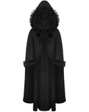 Dark In Love Womens Gothic Lolita Faux Fur Trim Hooded Cloak