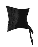 Punk Rave Womens Baroque Gothic Rose Embroidered Velvet Cincher Corset - Black