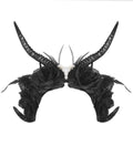 Dark In Love Womens Gothic Ram Skull & Horns Fascinator Tiara