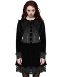 Dark In Love Gothic Lolita Spliced Velvet & Lace Mini Dress