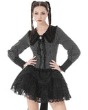 Dark In Love Womens Gothic Peter Pan Collar Striped Blouse Top