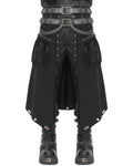 Devil Fashion Mens Apocalyptic Punk Chain & Fringe Half Skirt Kilt