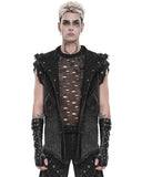 Devil Fashion Mens Apocalyptic Gothic Distressed Hooded Sleeveless Waistcoat Vest