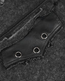 Devil Fashion Mens Apocalyptic Gothic Distressed Hooded Sleeveless Waistcoat Vest