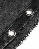 Devil Fashion Mens Apocalyptic Gothic Distressed Hooded Sleeveless Waistcoat Vest